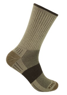 Wrightsock Wandersocke Crew Escape (extra Frottee-Polsterung, mitteldick) braun/khakigrün - 1 Paar