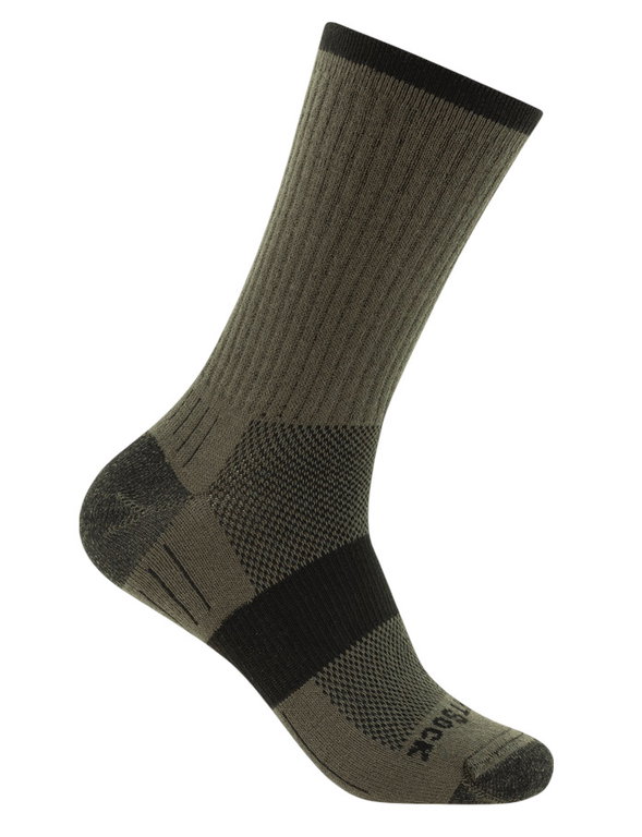 Wrightsock Wander Sock Crew Escape (extra terry cushioning, medium thickness) olive green - 1 pair