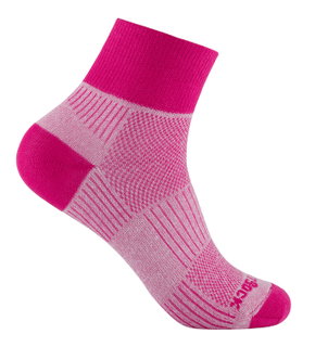 Wrightsock Sportsocken Quarter Coolmesh II (dünn, atmungsaktiv, bequem) pink Damen - 1 Paar