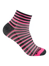Skarpety sportowe Wrightsock Quarter Coolmesh II (cienkie, oddychające, wygodne) różowo/czarno/białe - 1 para