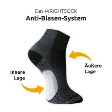 Wrightsock Sportsock Quarter Stride (ankle-high, medium thickness, anti-blister sock) blue/Way of St. James - 1 pair