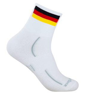 Wrightsock Sportsocke Quarter Plus Stride Motivsocken (knöchelhoch, mitteldick, Anti-Blasen-Socke) weiss - 1 Paar