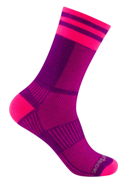 Wrightsock Sportsocken Crew Coolmesh II (dünn, atmungsaktiv, bequem) rosa Damen - 1 Paar