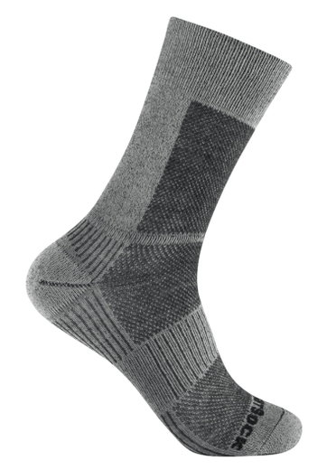 Wrightsock Wandersocke Crew Merino Coolmesh II (dünn, Merinowolle) grau - 1 Paar