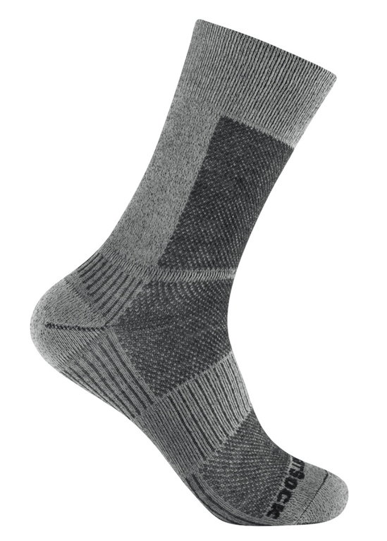 Wrightsock Wandersocke Crew Merino Coolmesh II (dünn, Merinowolle) grau - 1 Paar