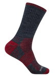 Wrightsock Wandersocke Crew Merino Escape (extra Frottee-Polsterung, mitteldick) grau/rot - 1 Paar