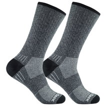 Wrightsock Wandersocke Crew Adventure (warm, gepolstertes Fußbett) grau/schwarz - 1 Paar