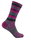 Wrightsock Wandersocke Crew Adventure (warm, gepolstertes Fußbett) grau/schwarz/fuchsia - 1 Paar