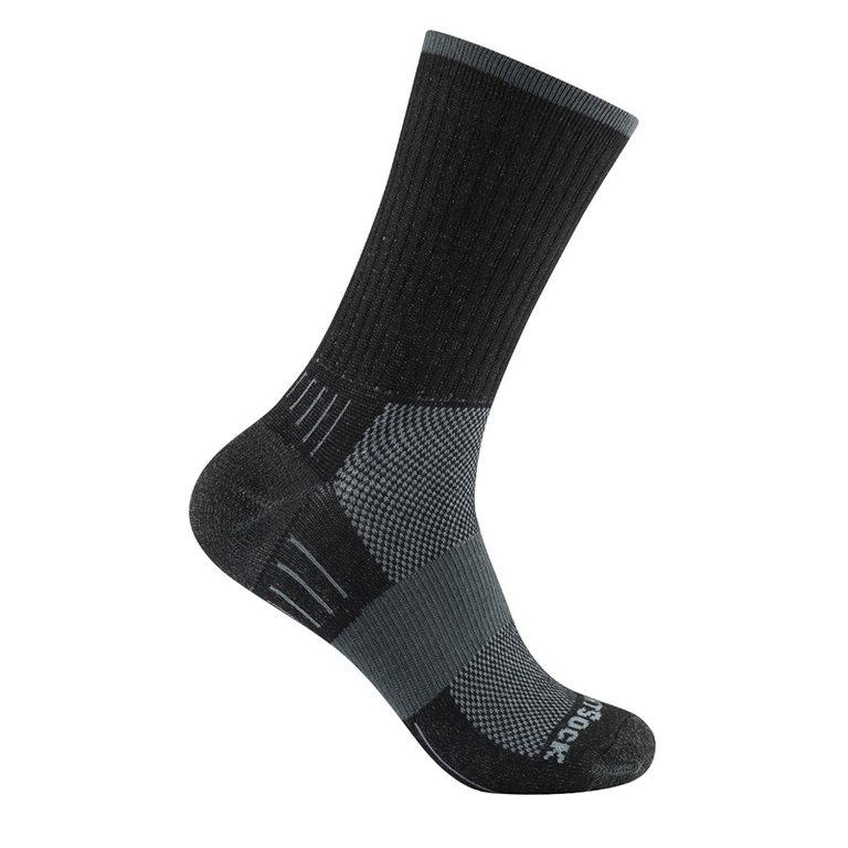 Wrightsock Wandersocke Crew Escape (extra Frottee-Polsterung, mitteldick) schwarz/grau - 1 Paar