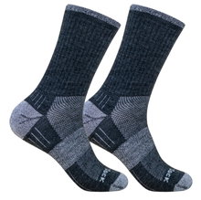 Wrightsock Wandersocke Crew Merino Escape (extra Frottee-Polsterung, mitteldick) grau/smokeblau - 1 Paar