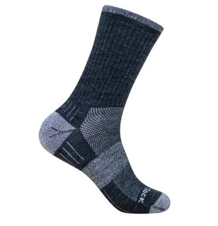 Wrightsock Wandersocke Crew Merino Escape (extra Frottee-Polsterung, mitteldick) grau/smokeblau - 1 Paar