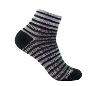 Wrightsock Sportsocken Quarter Coolmesh II (dünn, atmungsaktiv, bequem) grau/schwarz - 1 Paar