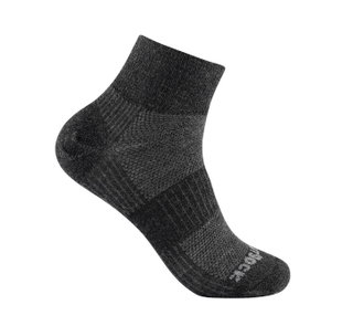 Wrightsock Wandersocke Quarter Merino Coolmesh II (dünn, Merinowolle) grau/schwarz - 1 Paar