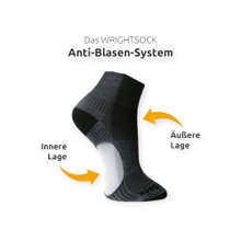 Wrightsock Sports Socks Sneaker Coolmesh II (with stabilisation function) titanium grey - 1 pair