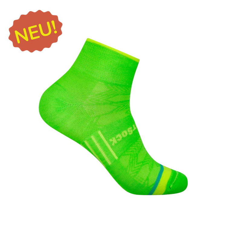 Wrightsock Sportsocken Quarter Coolmesh II (dünn, atmungsaktiv, bequem) lime - 1 Paar