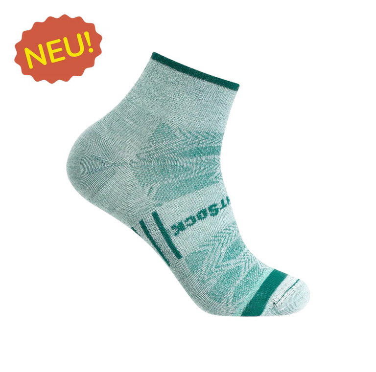 Wrightsock Sportsocken Quarter Coolmesh II (dünn, atmungsaktiv, bequem) alpinegrün - 1 Paar