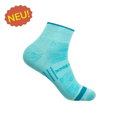 Wrightsock Sportsocken Quarter Coolmesh II (dünn, atmungsaktiv, bequem) türkisblau - 1 Paar