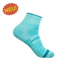 Wrightsock Sportsocken Quarter Coolmesh II (dünn, atmungsaktiv, bequem) türkisblau - 1 Paar