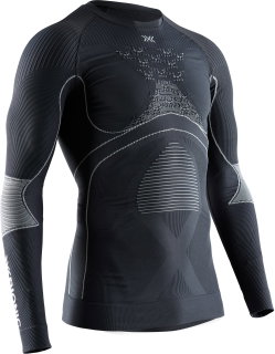 X-Bionic Funkcyjna koszulka z długim rękawem z okrągłym dekoltem Energy Accumulator 4.0 bielizna charcoal/grau męska
