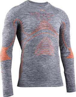 X-Bionic Energy Accumulator 4.0 Langarmshirt Rundhals Melange grau/orange Herren