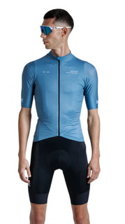 X-Bionic Fahrrad-Shirt Corefusion Ride Jersey (Front-Reißverschluss, 3 Rückentaschen, atmungsaktiv) blau Herren