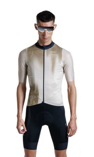 X-Bionic Fahrrad-Shirt Corefusion Ride Jersey (Front-Reißverschluss, 3 Rückentaschen, atmungsaktiv) gold/beige Herren