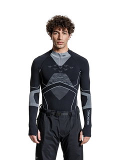 X-Bionic Funktions-Langarmshirt Energy Accumulator Light Half Zip Unterwäsche schwarz/grau Herren