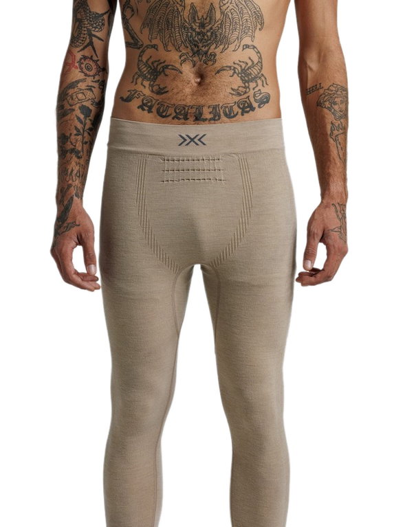 X-Bionic Funktionshose Mightywool Pant (Merinowolle, warm) lang sand/beige Herren