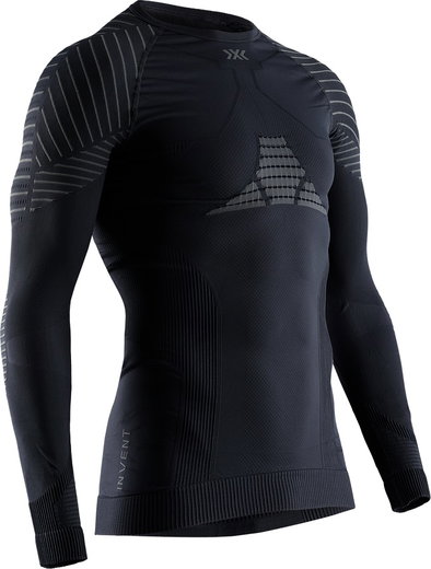 X-Bionic Langarmshirt Rundhals Invent 4.0 Unterwäsche schwarz Herren