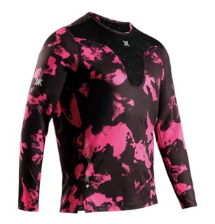 X-Bionic Koszulka biegowa z długim rękawem Corefusion Run Shirt LS (ultralekka, hybrydowa regulacja wilgotności) czarna/neopink męska