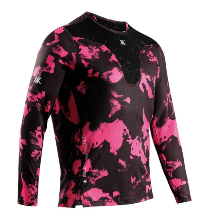 X-Bionic Koszulka biegowa z długim rękawem Corefusion Run Shirt LS (ultralekka, hybrydowa regulacja wilgotności) czarna/neopink męska