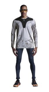 X-Bionic Koszulka biegowa z długim rękawem Corefusion Run Shirt LS (ultralekka, hybrydowa regulacja wilgotności) piasek/ziemia męska