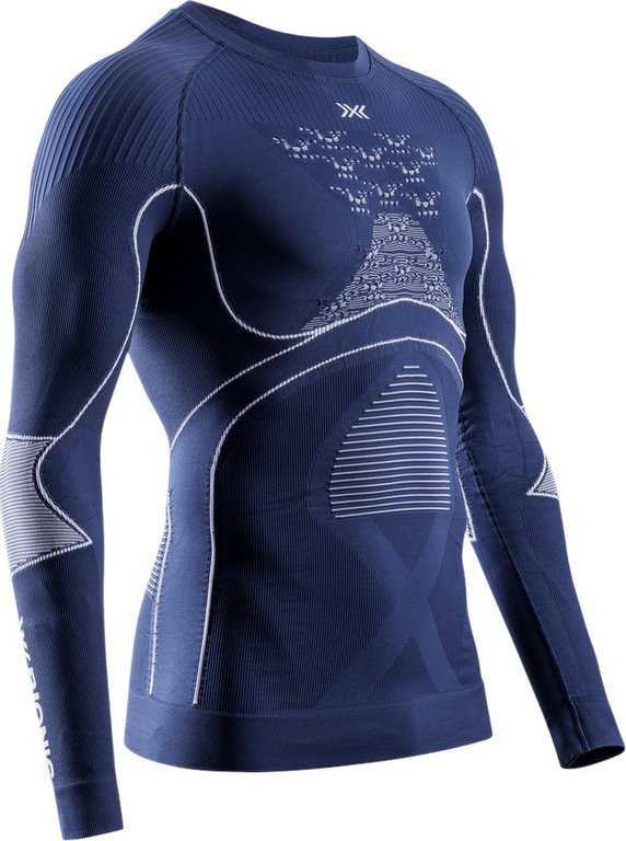 X-Bionic Funktions-Langarmshirt Rundhals Energy Accumulator 4.0 Unterwäsche marineblau/weiss Herren