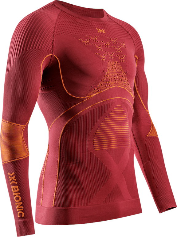 X-Bionic Funktions-Langarmshirt Rundhals Energy Accumulator 4.0 Unterwäsche weinrot/orange Herren