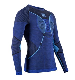 X-Bionic Funktionsunterwäsche Langarmshirt Merino-Natural Shirt (Merinowolle) blau Herren