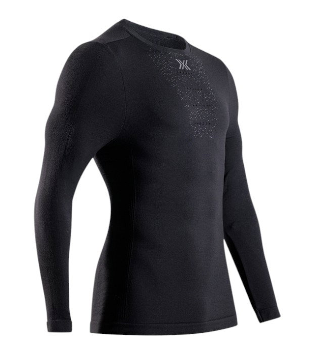 X-Bionic Funktions-Langarmshirt Mightywool Shirt LS (Merinowolle, warm) schwarz Herren