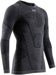 X-Bionic Funktions-Langarmshirt Symbio Merino (Merinowolle) Unterwäsche grau Herren