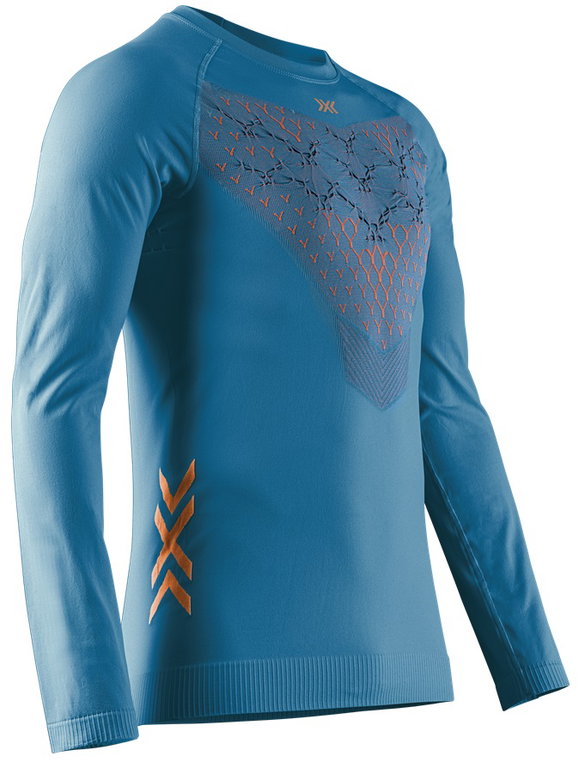 X-Bionic Funktions-Langarmshirt Twyce Run Shirt (enganliegend) Unterwäsche mineralblau/orange Herren