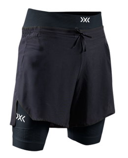 X-Bionic Laufhose Effektor 2in1 Short (eingehängte Innenhose) kurz schwarz/schwarz Herren