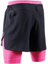 X-Bionic Effektor 2in1 Short Running Trousers (attached inner shorts) short black/neon pink men's