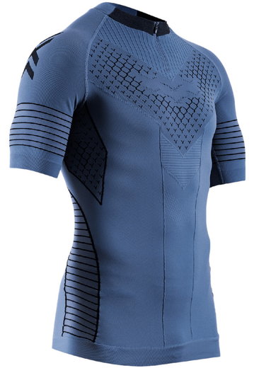 X-Bionic Laufshirt Twyce Race Shirt (enganliegend) kurzarm slateblau/schwarz Herren