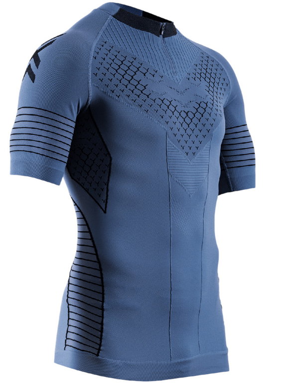 X-Bionic Laufshirt Twyce Race Shirt (enganliegend) kurzarm slateblau/schwarz Herren