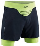 X-Bionic Spodenki do biegania Short Running Effektor 4D Streamlite (wbudowana wewnętrzna bielizna) krótkie czarne/zielone męskie