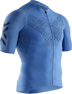 X-Bionic Fahrrad-Shirt Twyce 4.0 Kurzarm-Full-Zip blau Herren