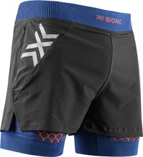 X-Bionic Laufhose Twyce Race 2in1 Short (eingehängte Innenhose) kurz schwarz/dunkelblau/orange Herren