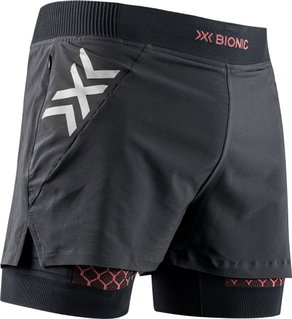 X-Bionic Laufhose Twyce Race 2in1 Short (eingehängte Innenhose) kurz schwarz/rot Herren