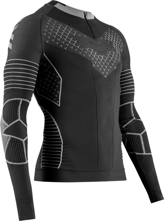 X-Bionic Lauf-Langarmshirt Twyce Run Shirt LS (enganliegend) schwarz/charcoalgrau Herren