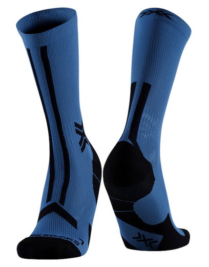 Skarpety biegowe X-Socks Trailrun Discover Crew (do biegania po szlakach) mineralny niebieski/czarny męskie - 1 para