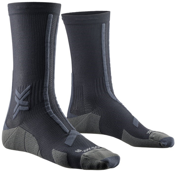 X-Socks Laufsocke Trailrun Discover Crew (für Traillaufe) schwarz/charcoal Herren - 1 Paar