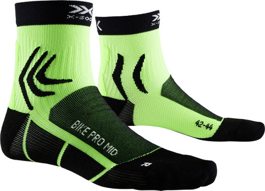 X-Socks Radsocke Bike Pro Mid 4.0 grün/schwarz Herren - 1 Paar